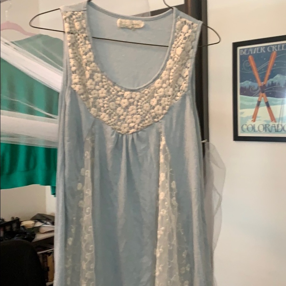 Baby blue summer lace top